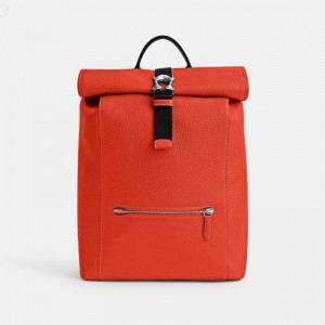 Coach Beck Roll Top Backpack - Men's Backpacks - Orange | SYUS5400