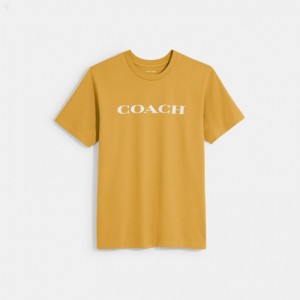 Coach Essential T Shirt In Organic Cotton - Men's T Shirts - Orange | NDKF0961