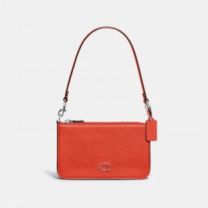 Coach Pouch Bag With Signature Canvas Detail - Men's Bags - Orange | OUIA9248