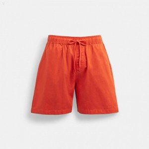 Coach Solid Shorts - Men's Shorts - Orange | QGBA8296