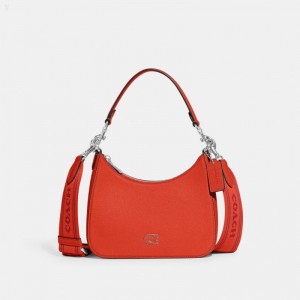 Coach Hobo Crossbody With Signature Canvas Detail - Women's Crossbody Bags - Orange | FACG2277