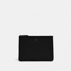 Coach Pouch 28 - Men's Accessories - Pewter / Black | YEAG1116