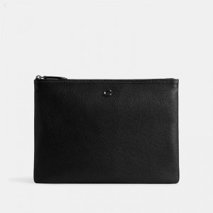 Coach Pouch 33 - Men's Accessories - Pewter / Black | EKHJ3383