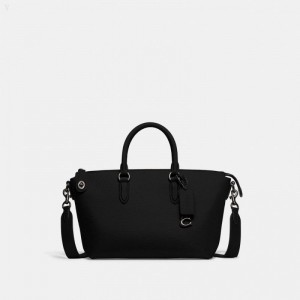 Coach Cara Satchel - Women's Handbag - Pewter / Black | XOYR1127