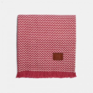 Coach Multicolored Textured Blanket Scarf - Men's Scarves - Pink | BXVM8363