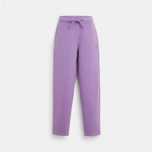 Coach Sweatpants In Organic Cotton - Men's Pants - Purple | NRPK1322