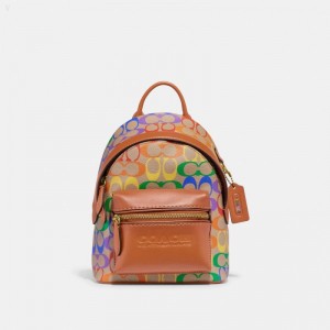 Coach Charter Backpack 18 In Rainbow Signature Canvas - Men's Backpacks - Rainbow | IUZJ3374