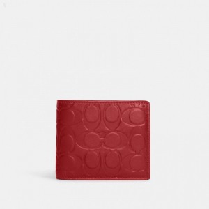 Coach 3 In 1 Wallet In Signature Leather - Men's Wallets - Red | BBOU8469