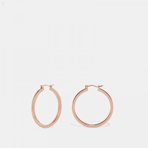 Coach Hoop Earrings - Women's Jewelry - Rose Gold | LEJO3049