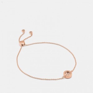 Coach Open Circle Slider Bracelet - Women's Jewelry - Rose Gold | THJI4327