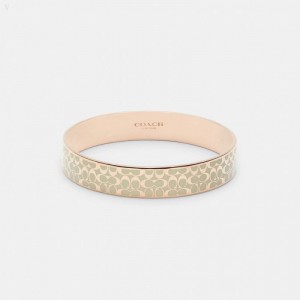 Coach Signature Bangle - Women's Jewelry - Rose Gold / | NMUD5238