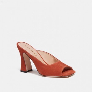 Coach Laurence Sandal - Women's Heels - Rust | WYJH3368