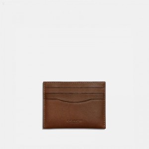 Coach Card Case - Men's Wallets - Saddle | UTQO6288