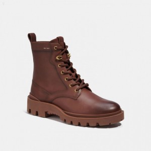Coach Citysole Lace Up Boot - Men's Boots - Saddle | AIAJ6931