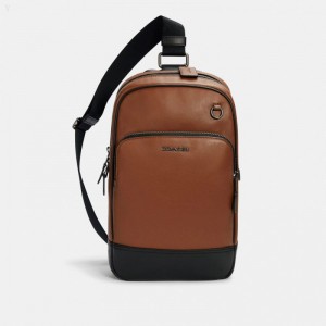 Coach Graham Pack - Men's Crossbody Bags - Saddle | WCIT6699