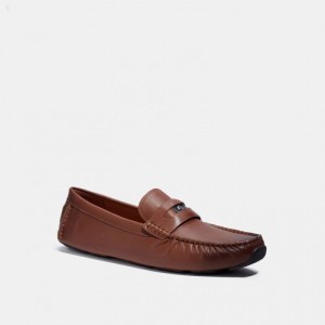 Coach Signature Coin Driver - Men's Loafers - Saddle | EVON1755