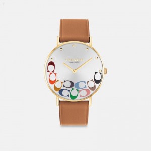 Coach Perry Watch,36 Mm - Women's Watches - Saddle Multicolor | NEXQ5492