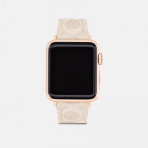 Coach Apple Watch® Strap,38 Mm And 40 Mm - Men's Watches - Sand | IIHE1307
