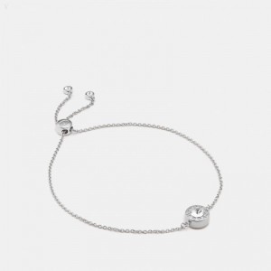 Coach Open Circle Slider Bracelet - Women's Jewelry - Silver | KNUW0230