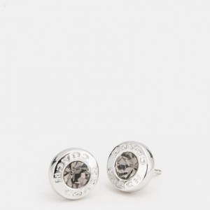 Coach Open Circle Stone Strand Earrings - Women's Jewelry - Silver | DLYI1916