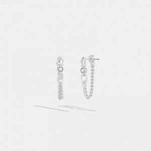 Coach Signature Chain Earrings - Women's Jewelry - Silver | WUKE3272