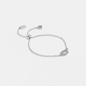 Coach Signature Pavé Slider Bracelet - Women's Jewelry - Silver | YWUK4478