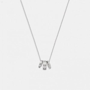Coach Signature Rondell Necklace - Women's Jewelry - Silver | VELC1316