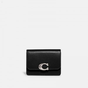 Coach Bandit Card Case - Men's Wallets - Silver / Black | TFLU9044