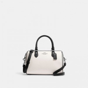 Coach Rowan Satchel - Women's Satchel Bags - Silver / Black Multicolor | CECU7951