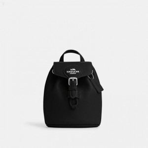 Coach Amelia Convertible Backpack - Women's Backpacks - Silver / Black | XCZA1987