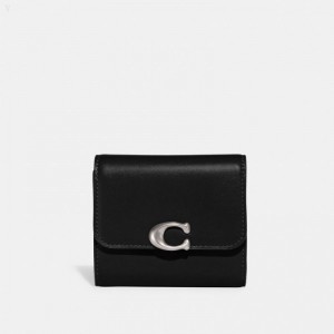 Coach Bandit Wallet - Women's Wallets - Silver / Black | CHSF7945