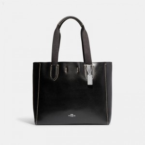 Coach Derby Tote - Women's Tote Bags - Silver / Black | EYVV6584