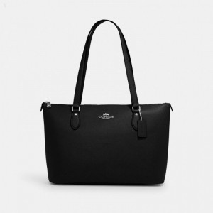 Coach Gallery Tote - Women's Tote Bags - Silver / Black | KMFR9077