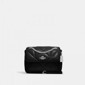 Coach Klare Crossbody 25 With Puffy Diamond Quilting - Women's Crossbody Bags - Silver / Black | QNAC6158