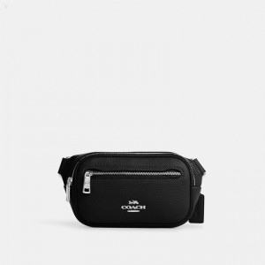 Coach Mini Belt Bag - Women's Crossbody Bags - Silver / Black | KTOP3539