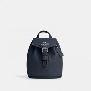 Coach Amelia Convertible Backpack - Women's Backpacks - Silver / Blue | DVXG4676