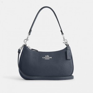 Coach Teri Shoulder Bag - Women's Shoulder Bags - Silver / Blue | AKZN9242