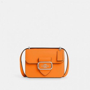 Coach Morgan Square Crossbody - Women's Crossbody Bags - Silver / Bright Mandarin | ODQP7865