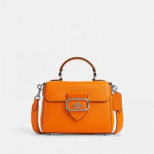 Coach Morgan Top Handle Satchel - Women's Satchel Bags - Silver / Bright Mandarin | YLNN7023