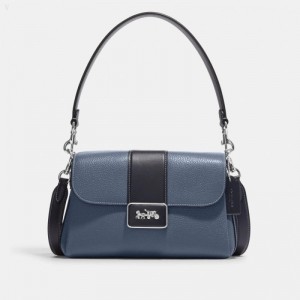 Coach Grace Shoulder Bag - Women's Shoulder Bags - Silver / Chambray Multicolor | GJII6885