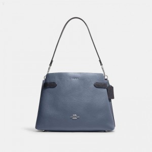 Coach Hanna Shoulder Bag - Women's Shoulder Bags - Silver / Chambray Multicolor | GFWC9400