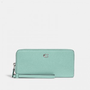 Coach Continental Wallet - Women's Wallets - Silver / Faded Blue | HZIB8553