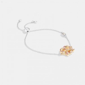 Coach Pretzel Slider Bracelet - Women's Jewelry - Silver / Gold | NXMT6142