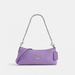 Coach Charlotte Shoulder Bag - Women's Shoulder Bags - Silver / Iris | RYMA0213