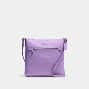 Coach Rowan File Bag - Women's Crossbody Bags - Silver / Iris | EJVS5161