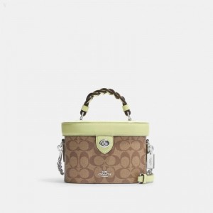 Coach Kay Crossbody In Signature Canvas - Women's Crossbody Bags - Silver / Khaki / Pale Light Green | FHNE2670