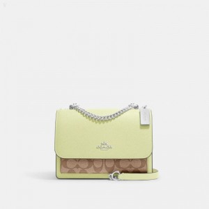 Coach Klare Crossbody In Signature Canvas - Women's Crossbody Bags - Silver / Khaki / Pale Light Green | BORR2109