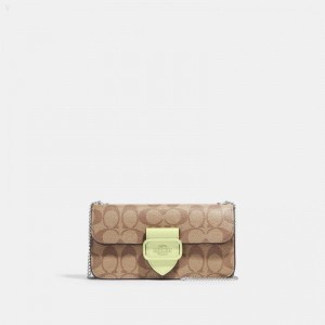 Coach Morgan Crossbody In Signature Canvas - Women's Crossbody Bags - Silver / Khaki / Pale Light Green | MNBE4641
