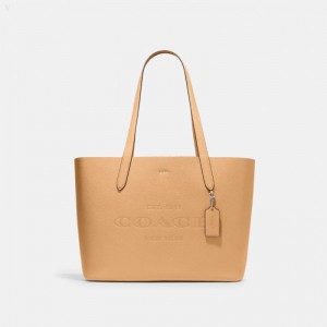 Coach Cameron Tote - Women's Tote Bags - Silver / Latte | NNLQ3566