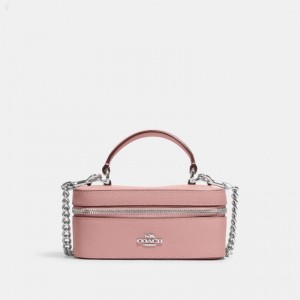 Coach Train Case Crossbody - Women's Crossbody Bags - Silver / Light Pink | UZVB3728